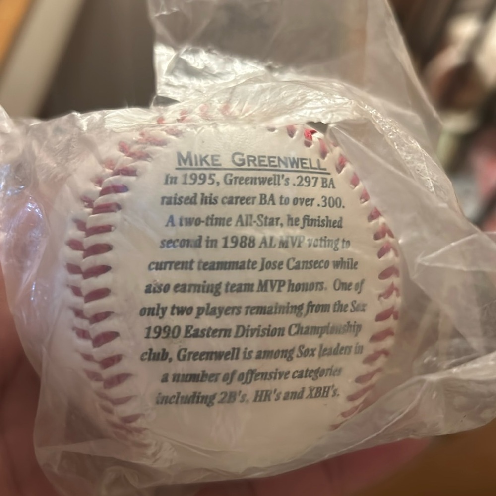 Boston Red Sox collectible ball Mike greenwell 1995 it’s 30yrs old brand new